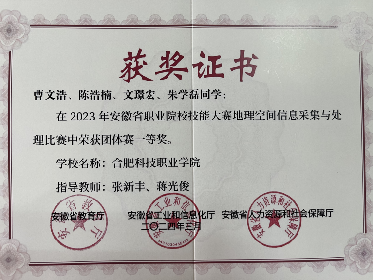 安徽省職業(yè)院校技能大賽一等獎